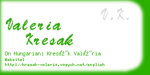 valeria kresak business card